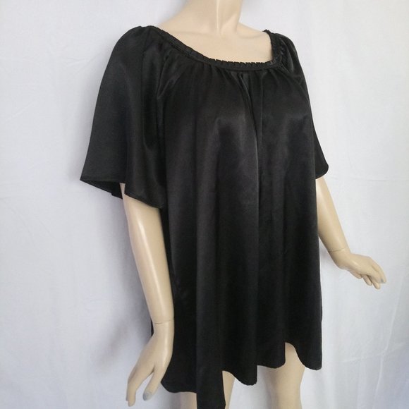 JMS Sz 4X Black Boat Neck Top Blouse CHIC! - Picture 2 of 6